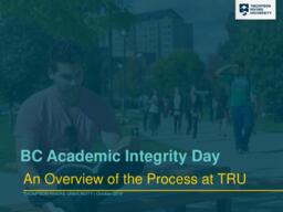 BC Academic integrity day: An overview of the process at TRU