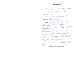 Handwritten note to Paul