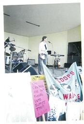 Speaker at peace walk
