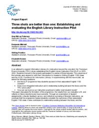 Three shots are better than one: Establishing and evaluating the English Library Instruction Pilot