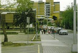 Peace walk participants walking north from Royal Inland hospital