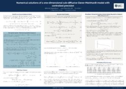 Numerical solutions of a one-dimensional sub-diffusive Gierer-Meinhardt model