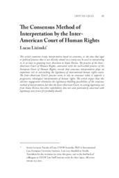 The consensus method of interpretation by the Inter-American Court of Human Rights