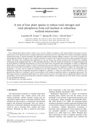The interacting effects of temperature and plant community type on nutrient removal in wetland microcosms