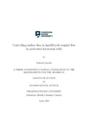 Controlling surface flux in landfill-well coupled flow in perforated horizontal wells