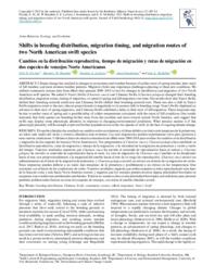 Shifts in breeding distribution, migration timing, and migration routes of two North American swift species