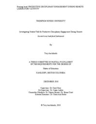 Investigating student talk for productive disciplinary engagement during remote access to an analytical instrument