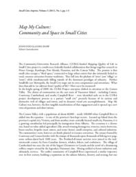 Editor's introduction - map my culture: Community and space in small cities