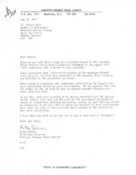 Letter to Nelson Riis about enclosed copy of petition issued by the Canadian Peace Congress
