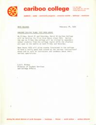 Cariboo College plans 1975 open house