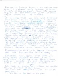 Handwritten response to Duffy's report