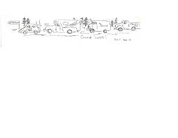 Drawing of several cars going to Ottawa