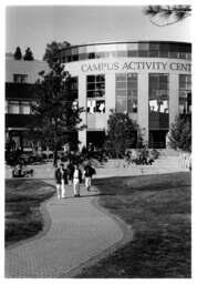 Students in front of Campus Activity Centre