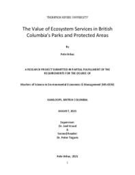The value of ecosystem services in British Columbia's parks and protected areas