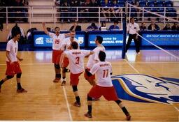 Volleyball Players Celebrating at UBC