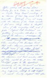Handwritten draft press release to the Kamloops Sentinel article
