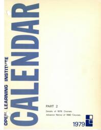 Open Learning Institute Calendar part 2 1979