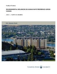 Environmental influences on human mate preference across Canada