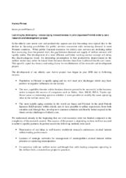 Learning by developing: Encouraging innovativeness in joint Japanese-Finnish elderly care research and development project