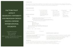 Factors That Affect Graduate University Choice Among Chinese International Students