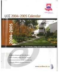 University College of the Cariboo Calendar 2004-2005