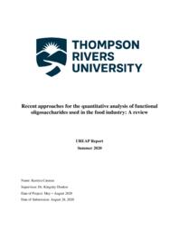 Recent approaches for the quantitative analysis of functional oligosaccharides used in the food industry: A review