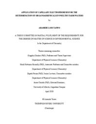 Application of capillary electrophoresis for the determination of organoarsenicals in poultry farm waters