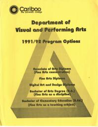 Department of visual and performing arts: 1991/92 program options