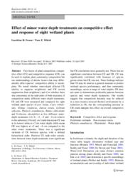 Effect of minor water depth treatments on competitive effect and response of eight wetland plants