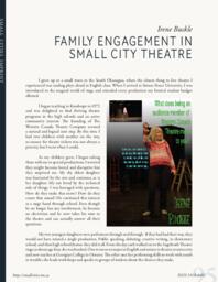 Family engagement in small city theatre
