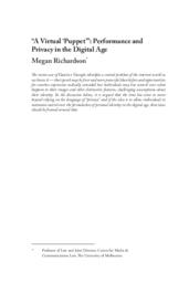 “A virtual ‘puppet’”: Performance and privacy in the digital age
