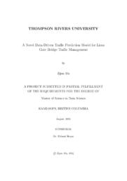 A novel data-driven traffic prediction model for Lions Gate Bridge traffic management