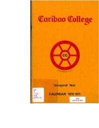 Cariboo College Calendar 1970-1971