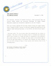 Challenge '86 summer student employment program