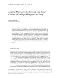 Mapping Deprivation for the Small City, Rural Context: a Kamloops–Thompson Case Study