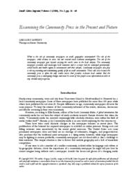 Examining the community press in the present and future