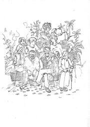 Cartoon of library staff