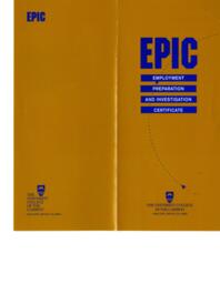 EPIC Employment preparation and investigation certificate
