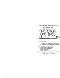 One person one pencil