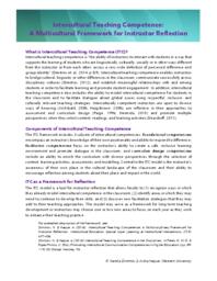 Intercultural Teaching Competence: A Multicultural Framework for Instructor Reflection