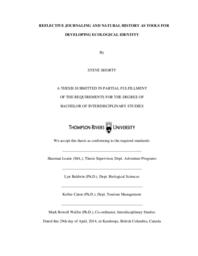 Reflective journaling and natural history as tools for developing ecological identity