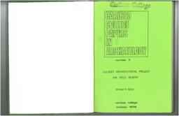 Cariboo College papers in archaeology number 1: Lillooet archaeological project: 1974 Field Season