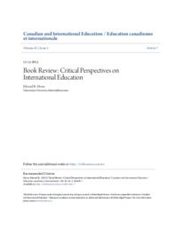 Book review: Critical perspectives on international education