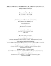 Population ecology of the American pika (Ochotona princeps) in an extreme environment