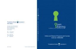 Thompson Rivers University Open Learning Calendar 2008-2009