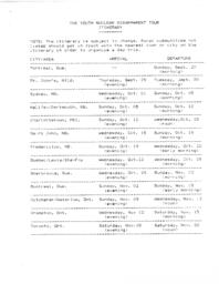 The youth nuclear disarmament tour itinerary