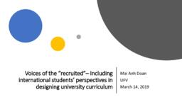 Voices of the "recruited": Including international students' perspectives in designing university curriculum