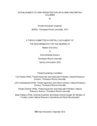 Establishment of drip-irrigated poplar in semi arid British Columbia