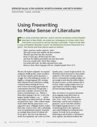 Using freewriting to make sense of literature
