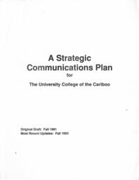 A strategic communications plan for The University College of the Cariboo